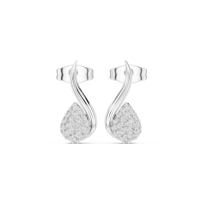 Elaris Pear Pavé Curve Studs