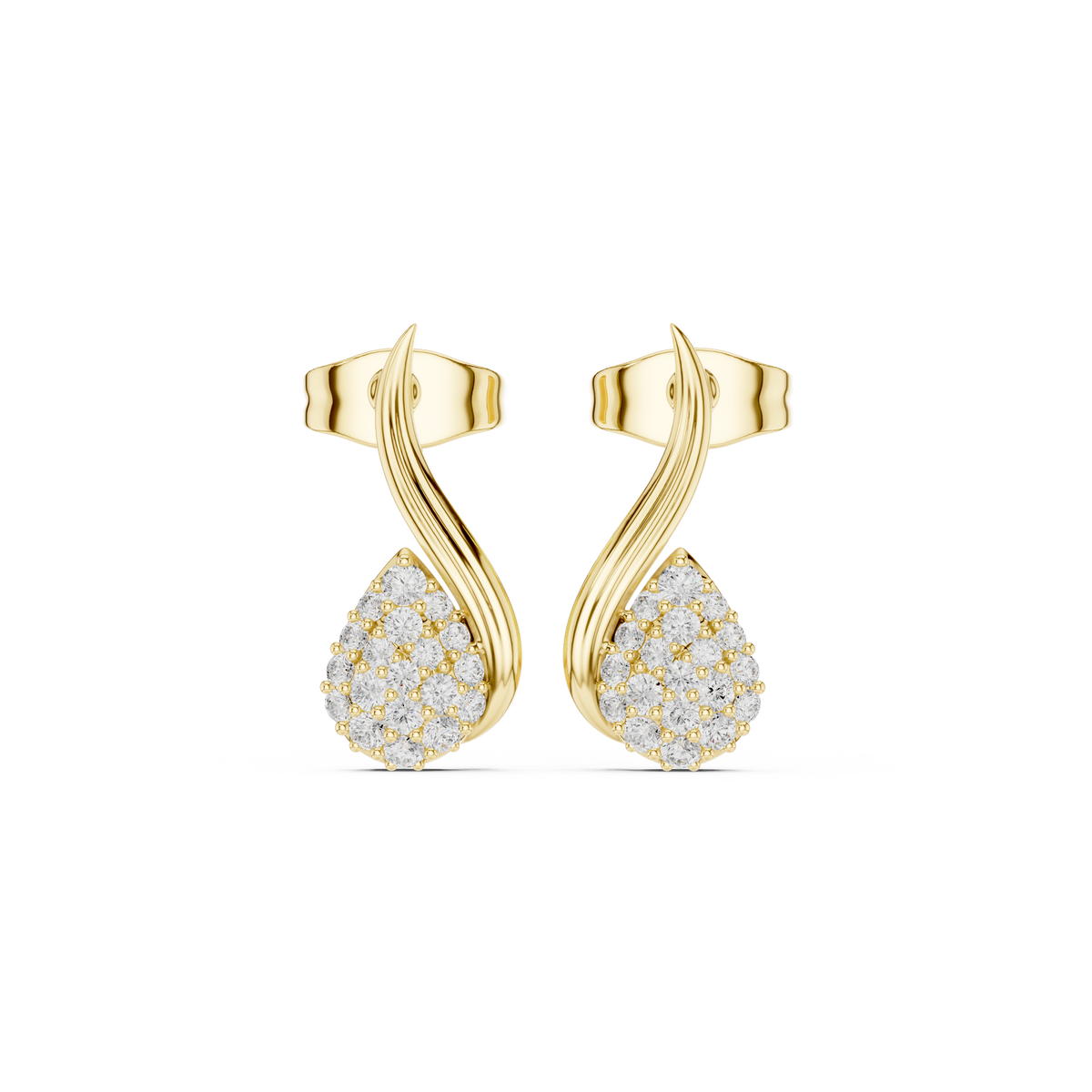 Elaris Pear Pavé Curve Studs