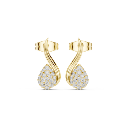 Elaris Pear Pavé Curve Studs