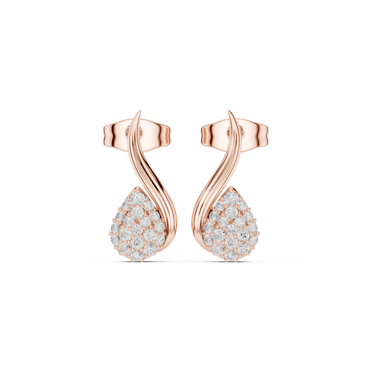 Elaris Pear Pavé Curve Studs