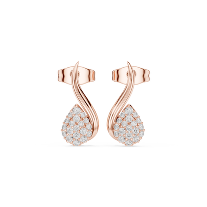 Elaris Pear Pavé Curve Studs