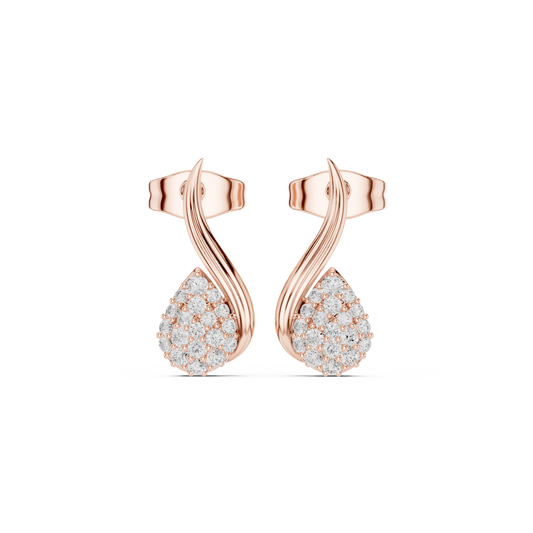 Elaris Pear Pavé Curve Studs