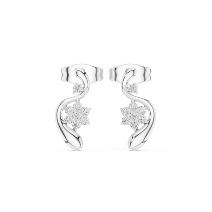 Zelvara Floral Diamond Curve Studs