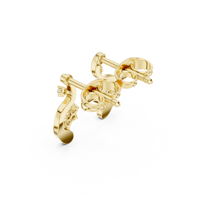Zelvara Floral Diamond Curve Studs