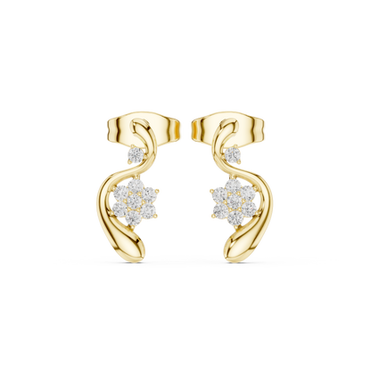 Zelvara Floral Diamond Curve Studs