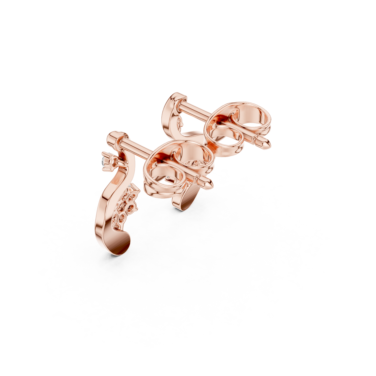 Zelvara Floral Diamond Curve Studs