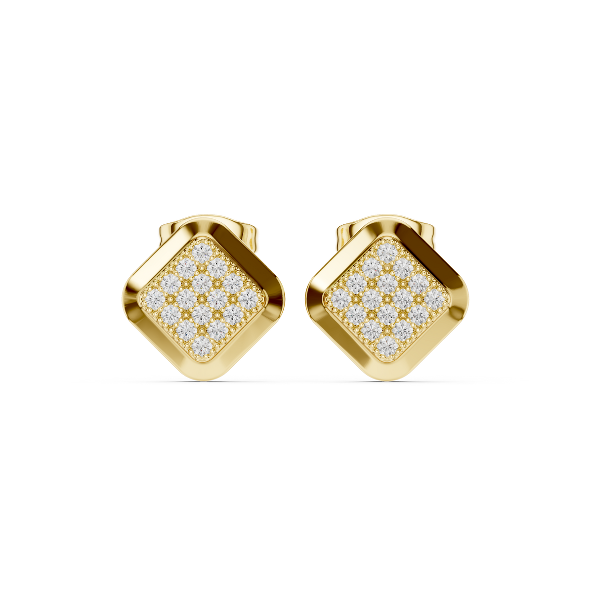 Veylora Square Pavé Frame Studs