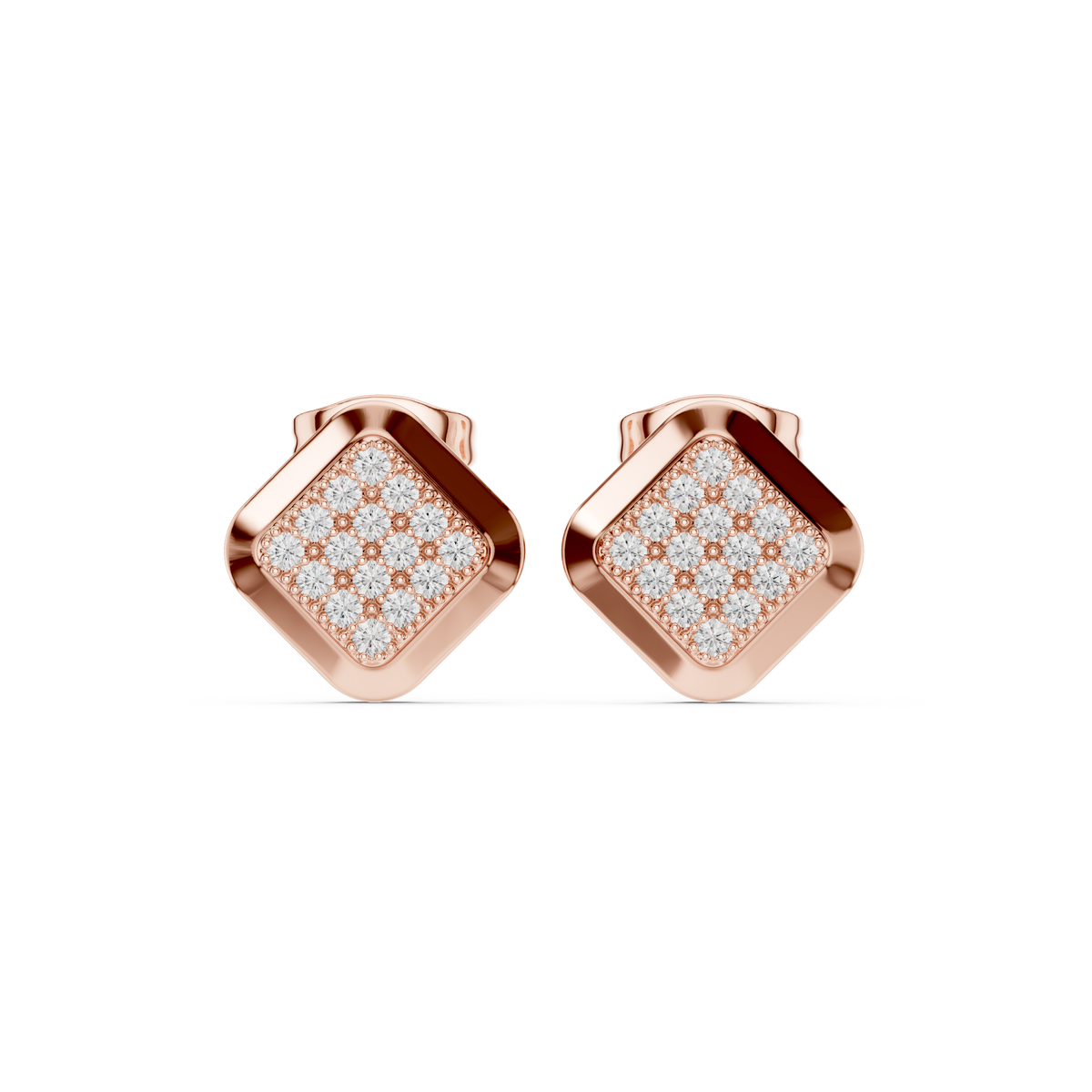 Veylora Square Pavé Frame Studs