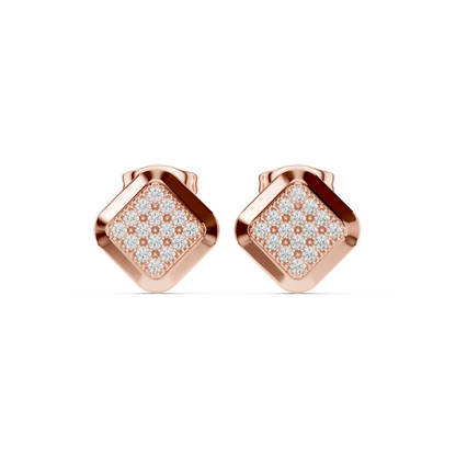 Veylora Square Pavé Frame Studs