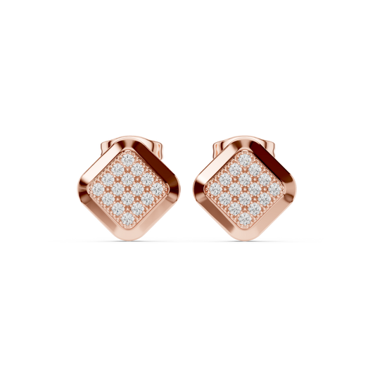 Veylora Square Pavé Frame Studs