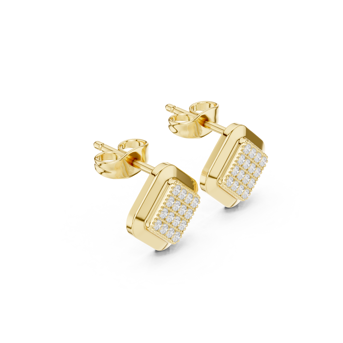 Veylora Square Pavé Frame Studs