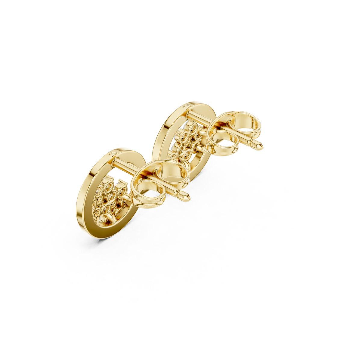 Elvara Round Diamond Floral Orbit Studs