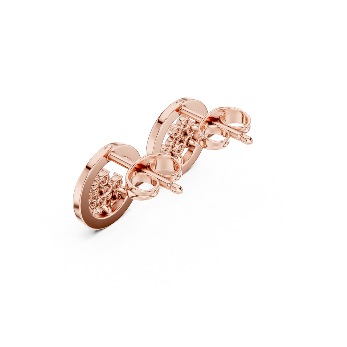 Elvara Round Diamond Floral Orbit Studs
