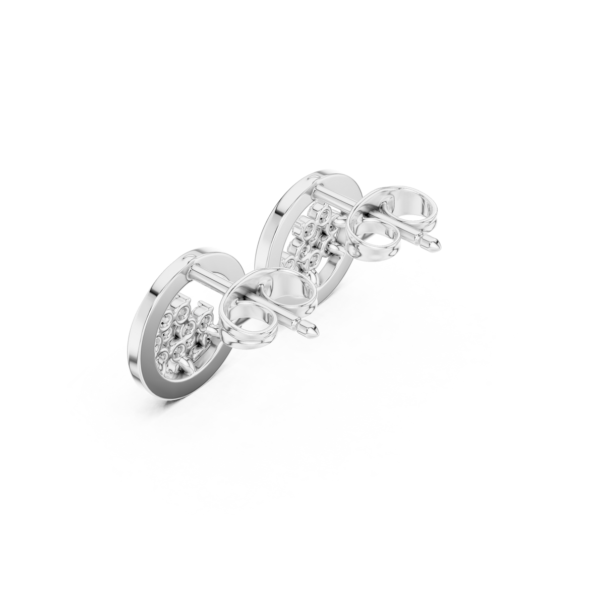 Elvara Round Diamond Floral Orbit Studs