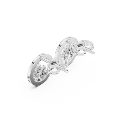 Elvara Round Diamond Floral Orbit Studs