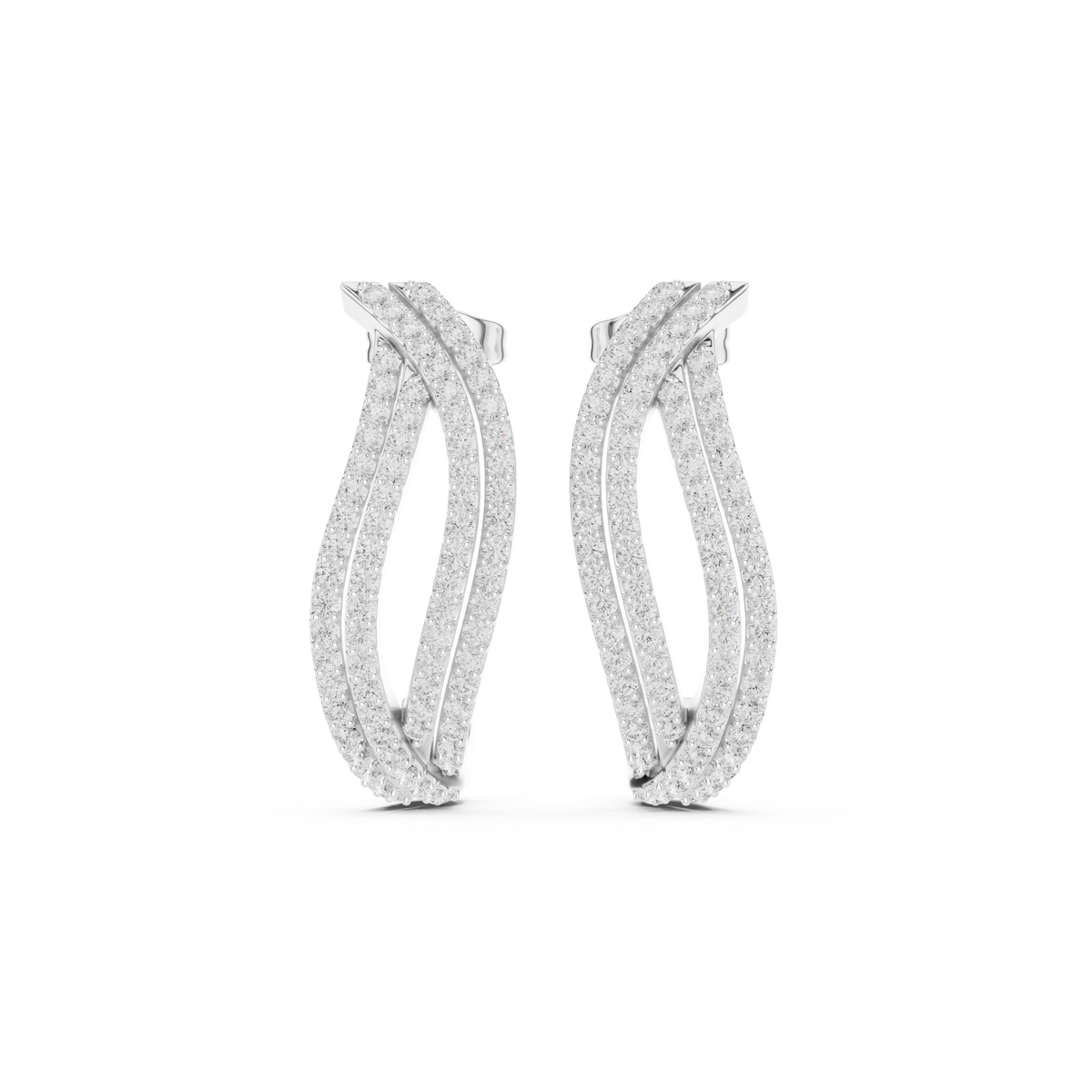 Elvienne Diamond Pavé J-Hoop Earring