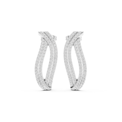 Elvienne Diamond Pavé J-Hoop Earring