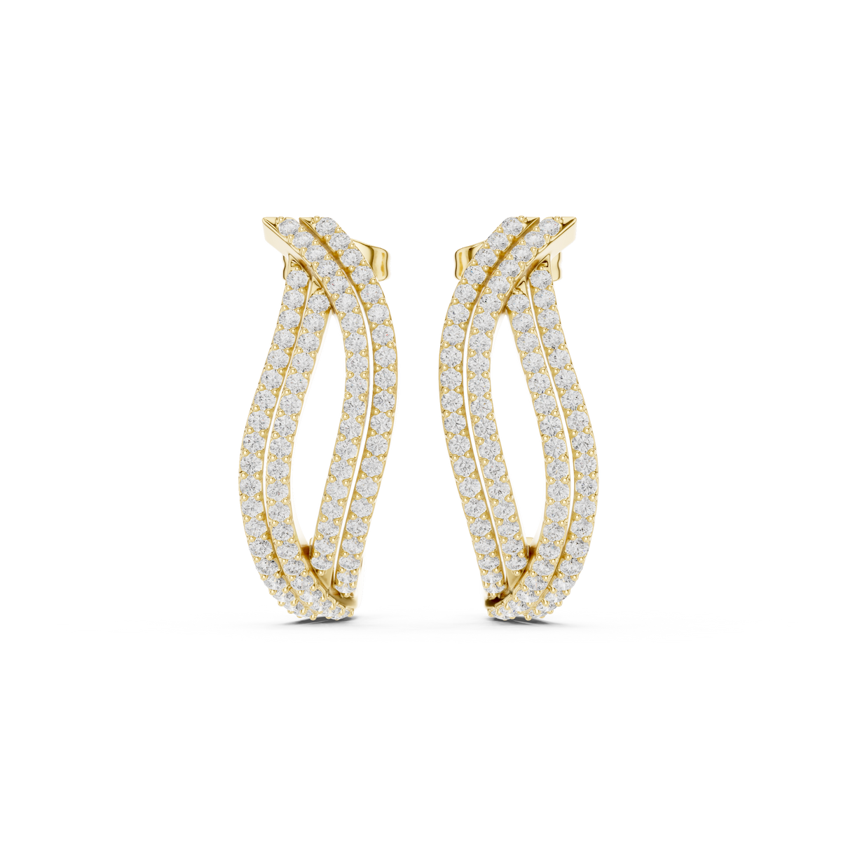 Elvienne Diamond Pavé J-Hoop Earring