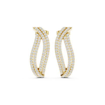 Elvienne Diamond Pavé J-Hoop Earring