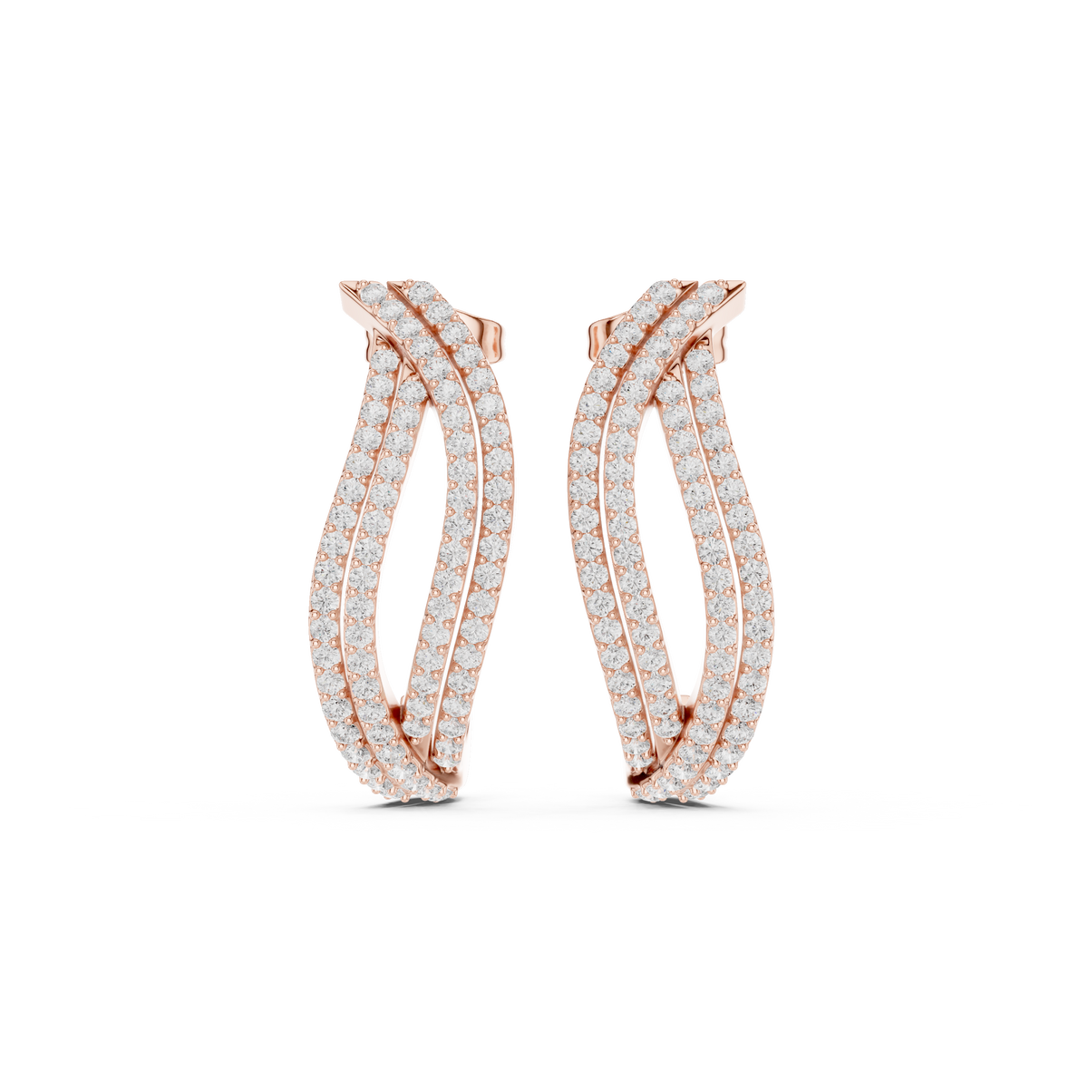 Elvienne Diamond Pavé J-Hoop Earring