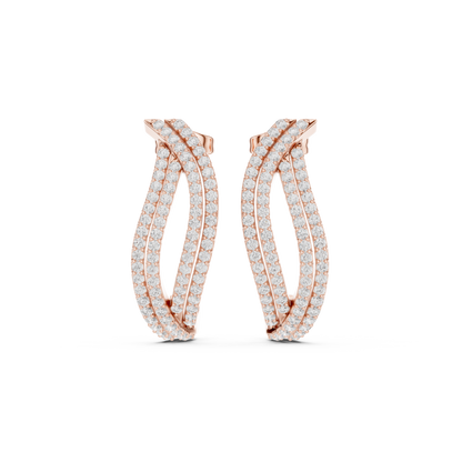 Elvienne Diamond Pavé J-Hoop Earring