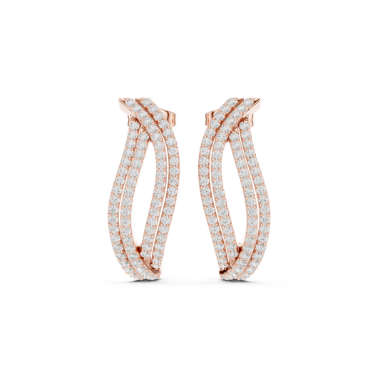 Elvienne Diamond Pavé J-Hoop Earring