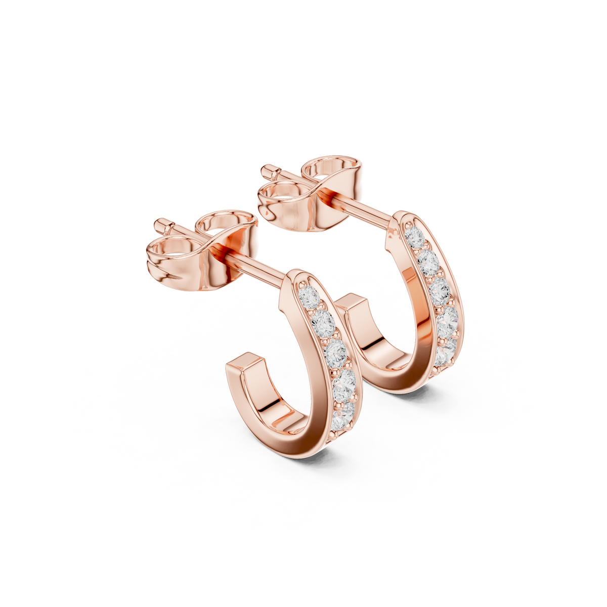 Varelle Round Diamond J-Hoop Earring