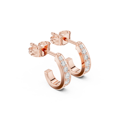 Varelle Round Diamond J-Hoop Earring