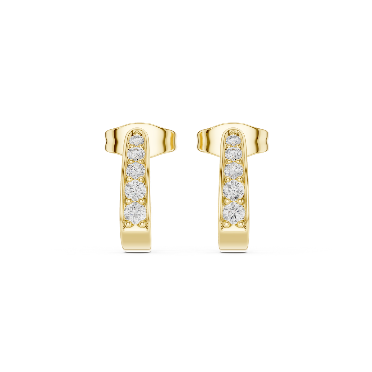 Varelle Round Diamond J-Hoop Earring