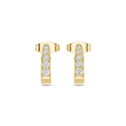 Varelle Round Diamond J-Hoop Earring