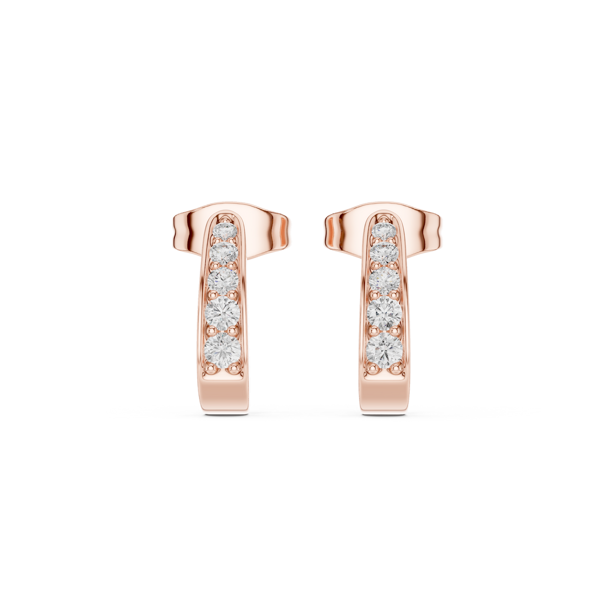 Varelle Round Diamond J-Hoop Earring