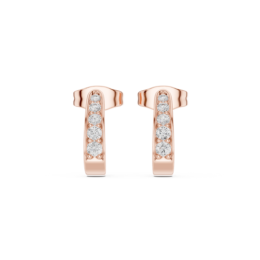 Varelle Round Diamond J-Hoop Earring