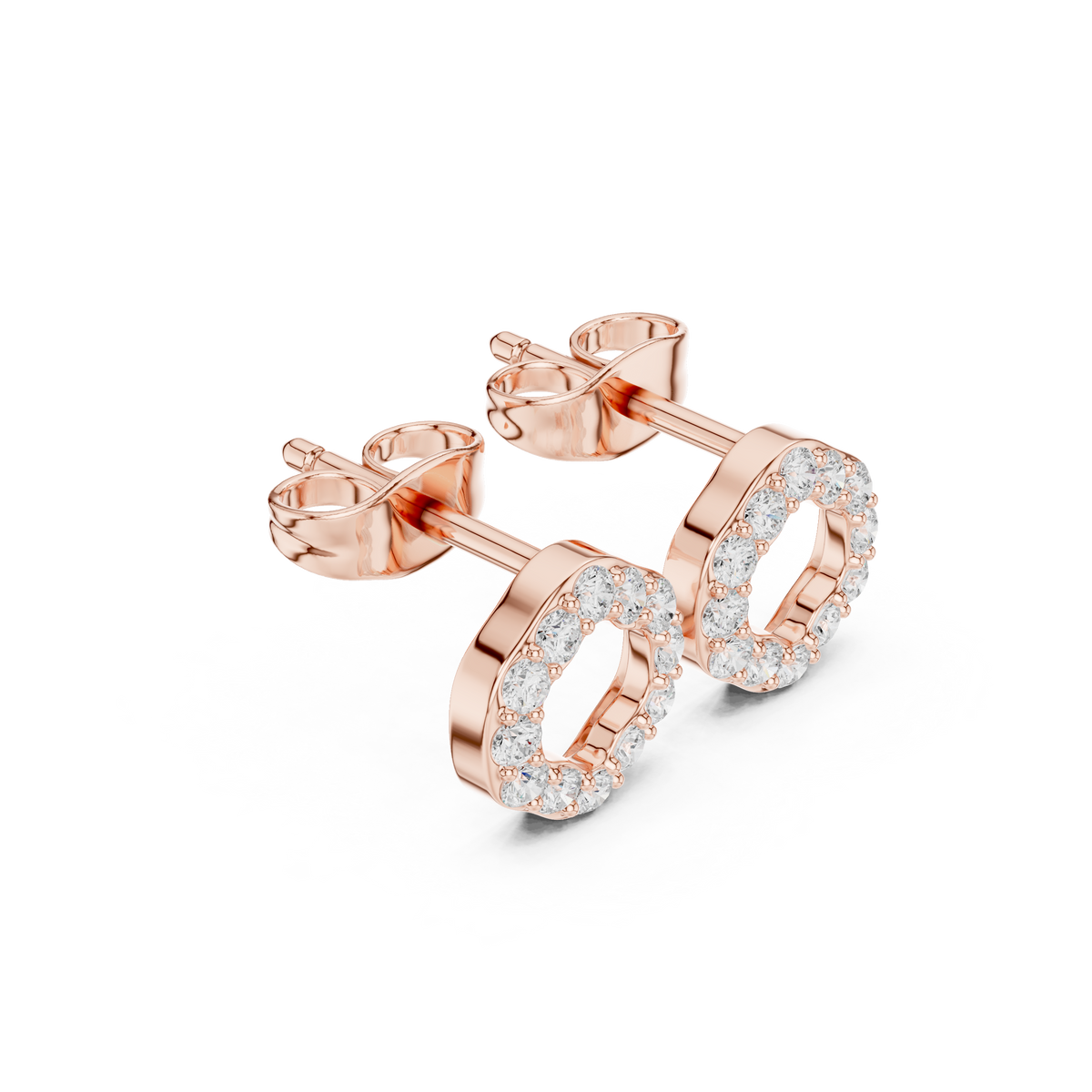Elviora Round Diamond Pavé Studs