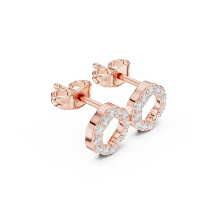 Elviora Round Diamond Pavé Studs