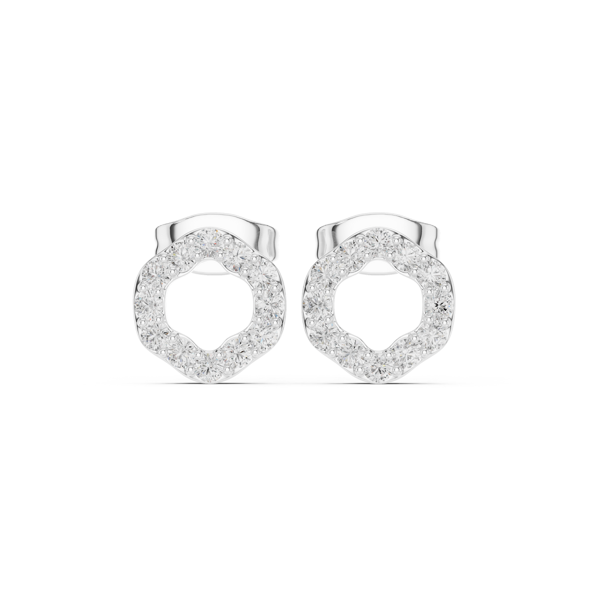 Elviora Round Diamond Pavé Studs