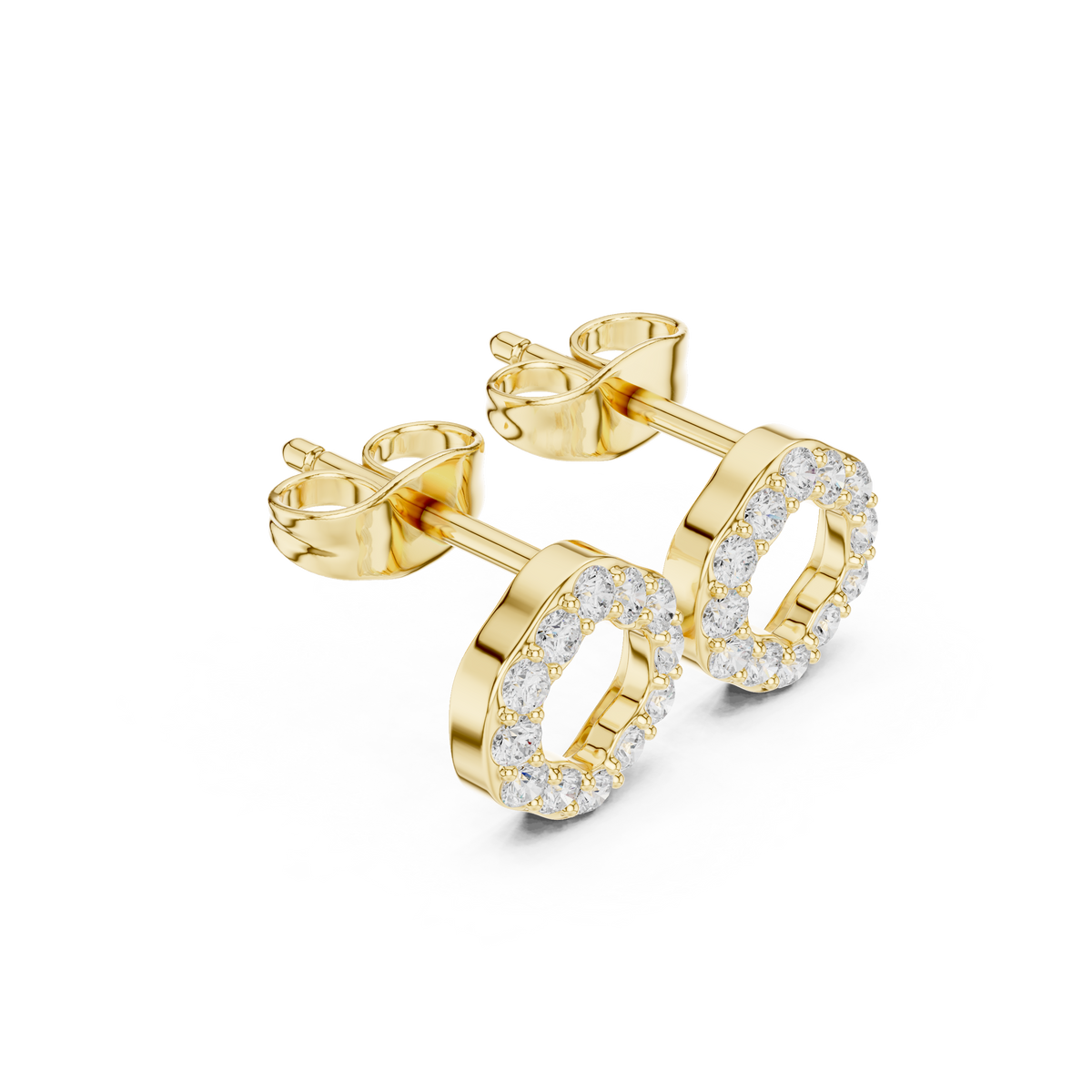Elviora Round Diamond Pavé Studs