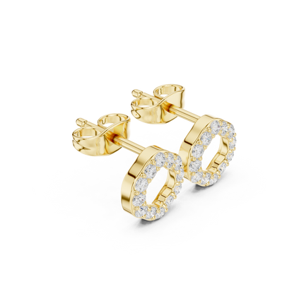 Elviora Round Diamond Pavé Studs