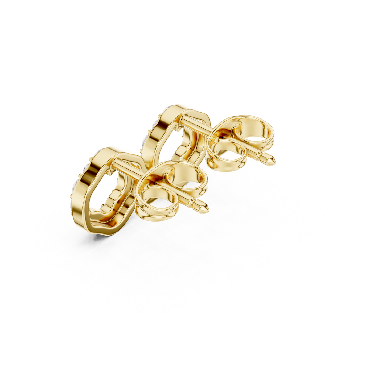 Elviora Round Diamond Pavé Studs