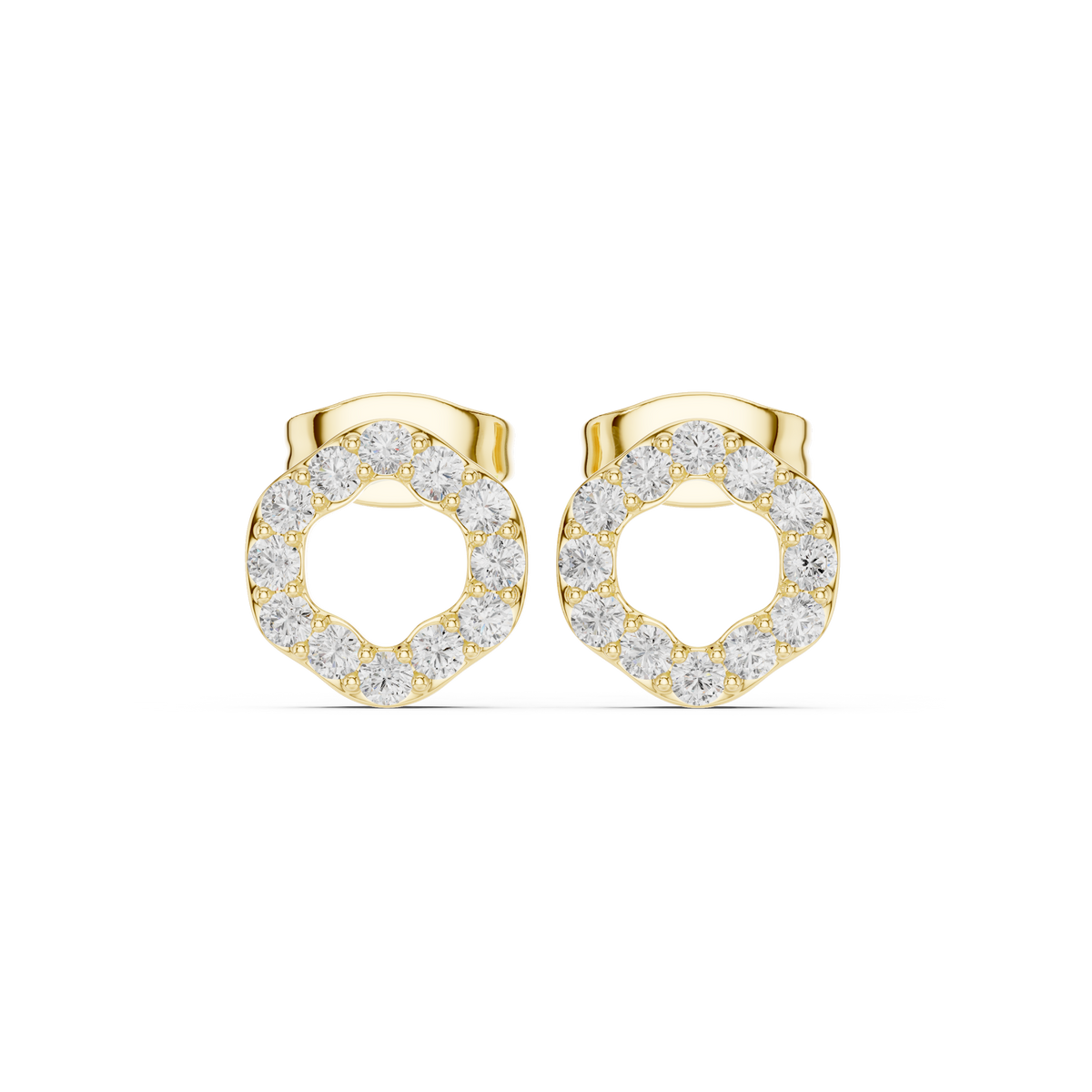 Elviora Round Diamond Pavé Studs