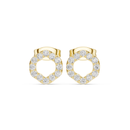 Elviora Round Diamond Pavé Studs