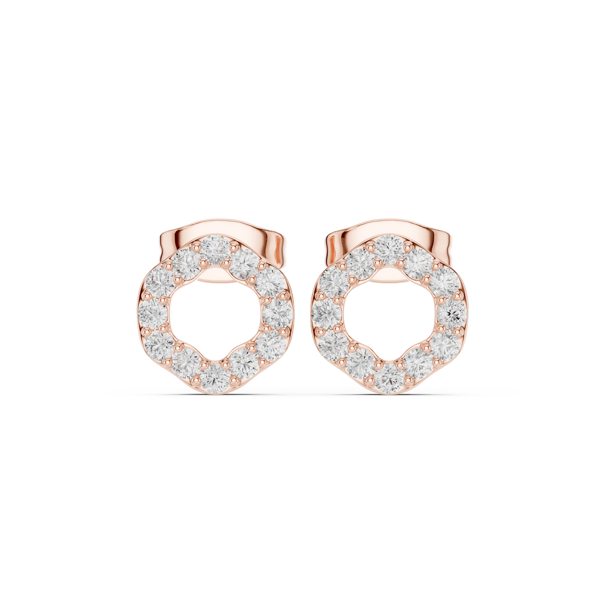 Elviora Round Diamond Pavé Studs