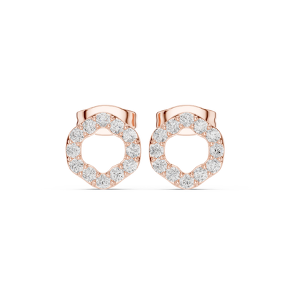 Elviora Round Diamond Pavé Studs