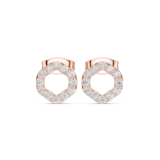 Elviora Round Diamond Pavé Studs