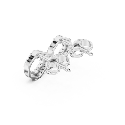 Flora Halo Moissanite Open Flower Stud Earrings in 925 Sterling Silver