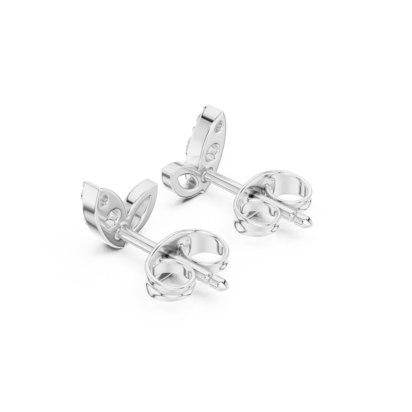 Celestial Leaf Moissanite Stud Earrings in 925 Sterling Silver