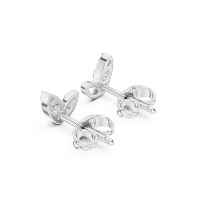 Celestial Leaf Moissanite Stud Earrings in 925 Sterling Silver