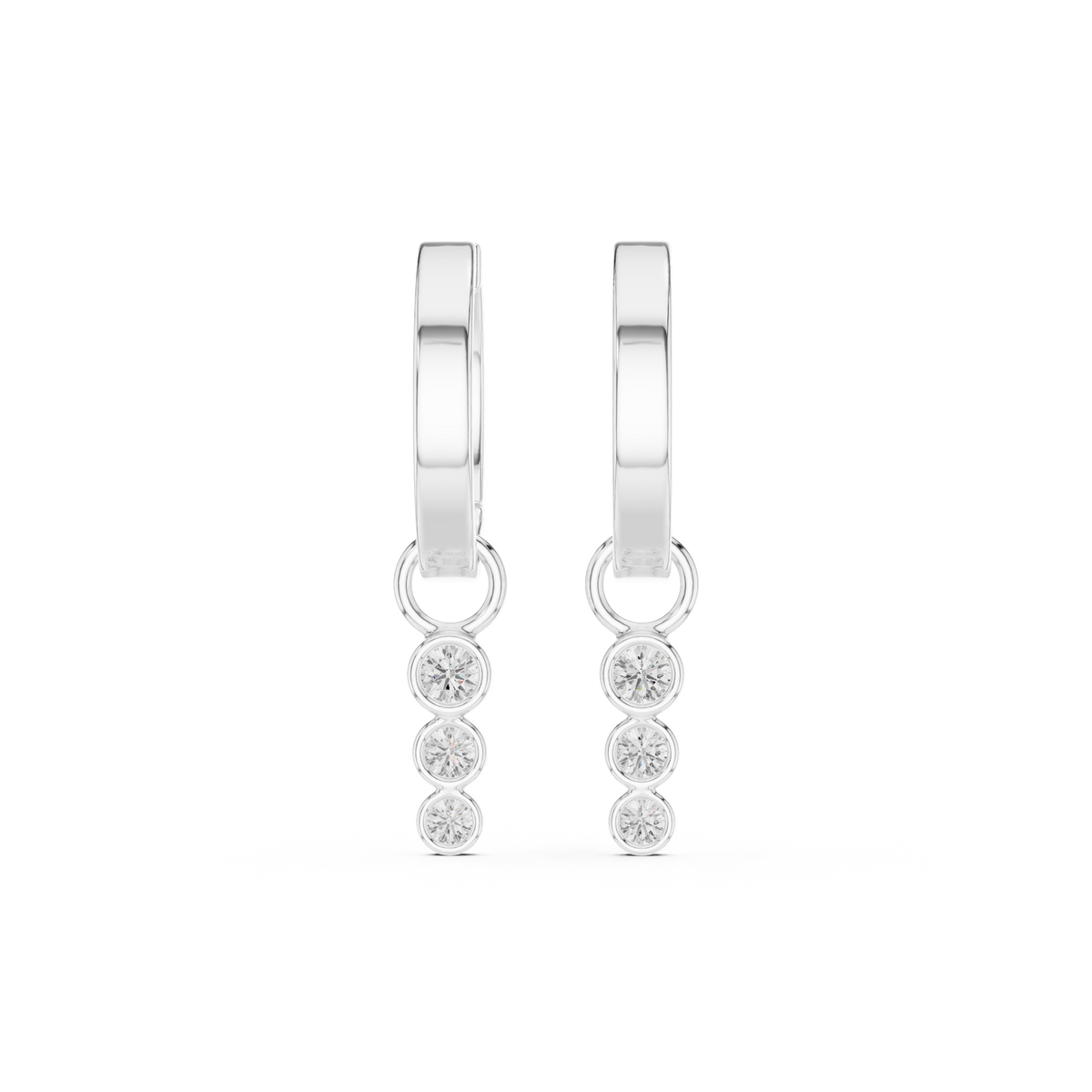 Cirelle Triple Diamond Drop Hoops