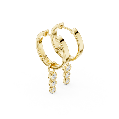 Cirelle Triple Diamond Drop Hoops