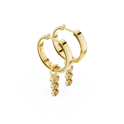 Cirelle Triple Diamond Drop Hoops
