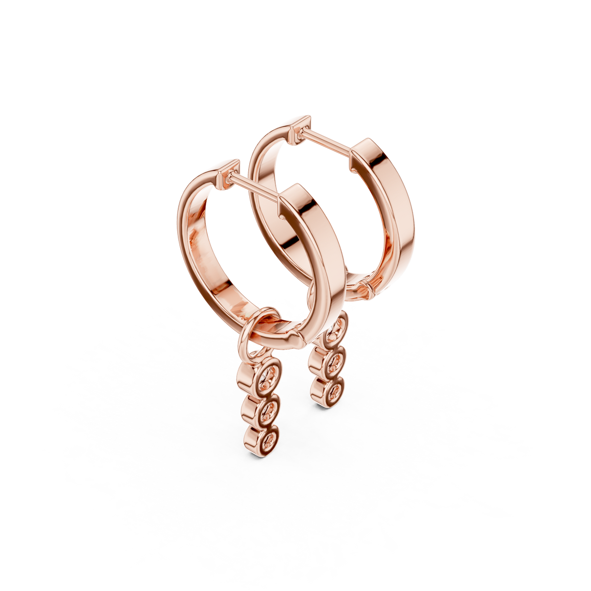 Cirelle Triple Diamond Drop Hoops